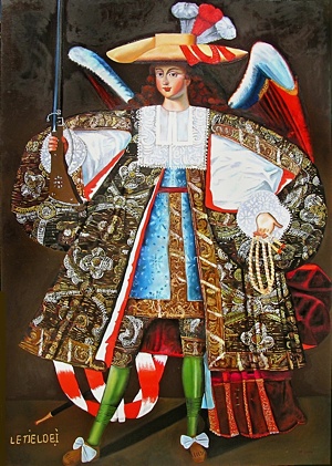 angel with harqebus and rosary