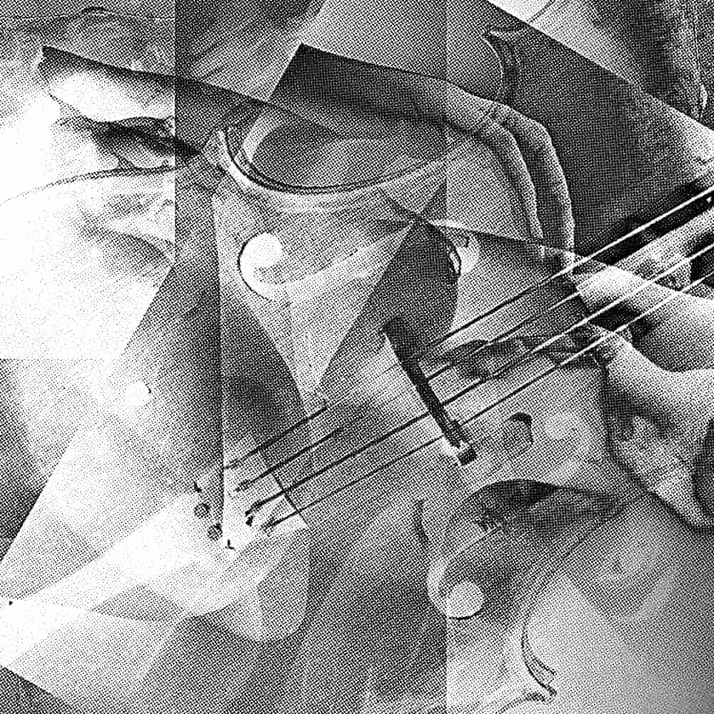 black and white violin strings and feminine forms