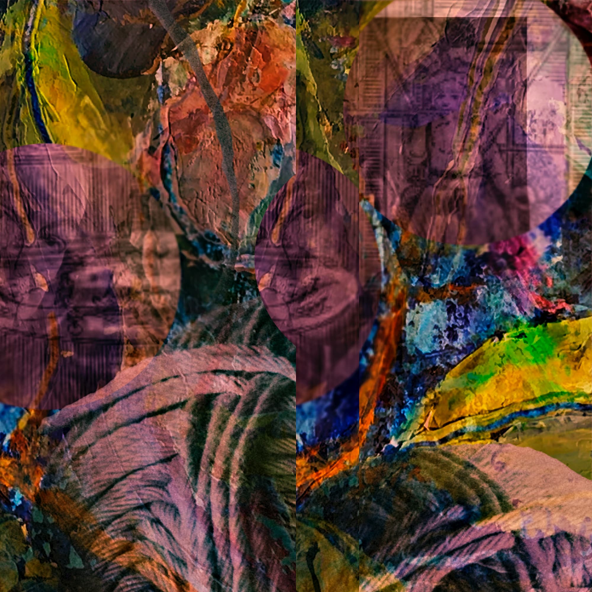 complex image of faces and balls of wool