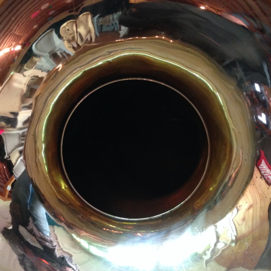 closeup of brass musical instrument