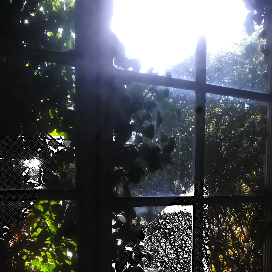 light pouring through old window
