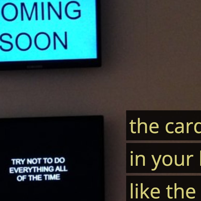 words on screen