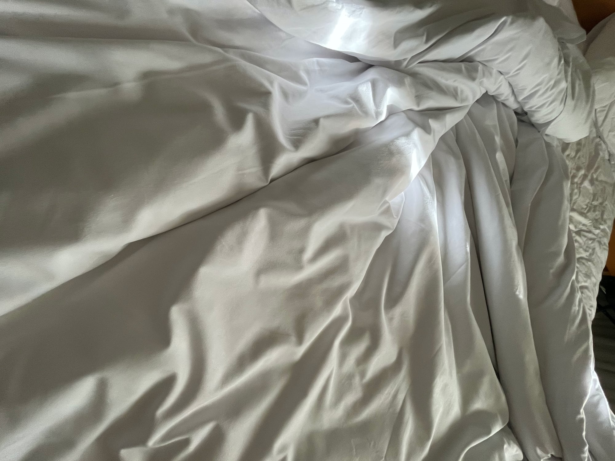 crumpled bed sheet